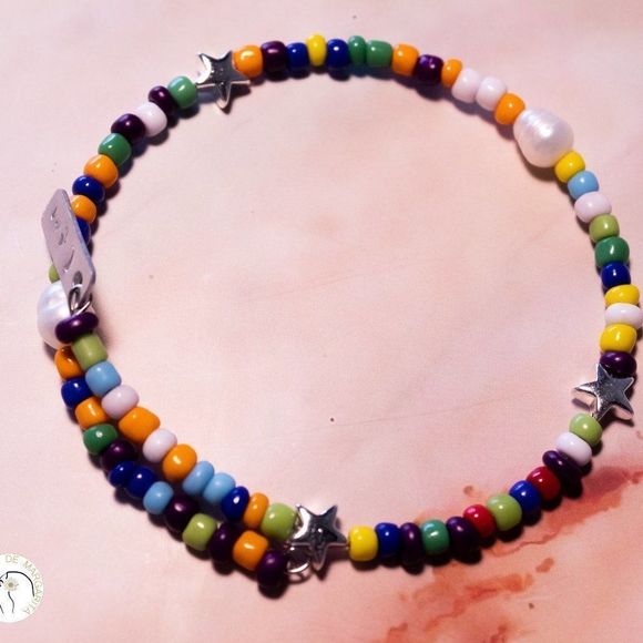 Message 4ever handmade letters bracelet beaded - Picture 3 of 4